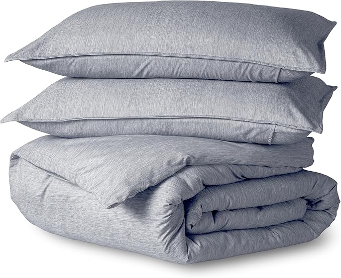 Bare Home Bedding Duvet Cover Oversized Queen Size - Premium 1800 Super Soft Collection - Lightweight, Duvet Cover - Soft Textured (Oversized Queen, Heathered Midnight Blue)