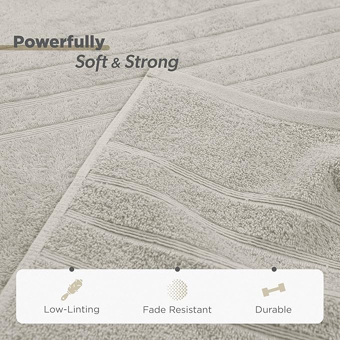 Martex 6-Piece Towel Set – Ultimate Performance – 100% Cotton – 2 Bath Towels – 2 Hand Towels – 2 Wash Cloths – Versatile – Low-Linting – Supersoft & Absorbent Bathroom Set – Easy Care – New Sand