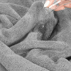 American Soft Linen Salem Turkish Bath Towel Set, 100% Cotton 600 GSM 6 Piece Towels for Bathroom, 2 Bath Towels 2 Hand Towels 2 Washcloths, Light Grey