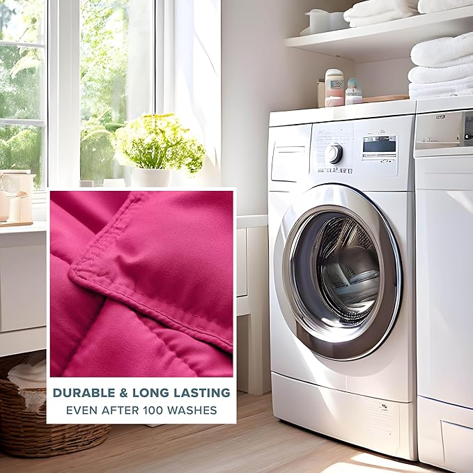 Bare Home Comforter Set - Queen Size - Ultra-Soft - Goose Down Alternative - Premium 1800 Series - All Season Warmth (Queen, Pink)