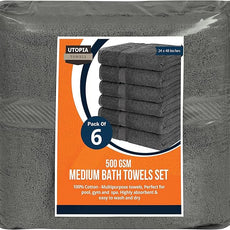 Utopia Towels 18 Pack Bath Towel Set (24 x 48 Inches), 500 GSM 100% Ring Spun Cotton Medium Lightweight and Highly Absorbent Quick Drying, Premium Towels for Hotel, Spa and Bathroom