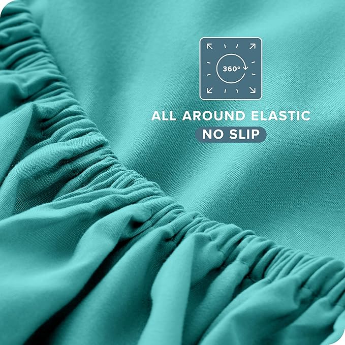 Bare Home Queen Sheet Set - Luxury 1800 Ultra-Soft Microfiber Queen Bed Sheets - Double Brushed - Deep Pockets - Easy Fit - 4 Piece Set - Bedding Sheets & Pillowcases (Queen, Turquoise)