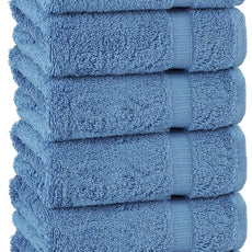 Chakir Turkish Linens | Hotel & Spa Quality 100% Cotton Premium Turkish Towels | Soft & Absorbent (6-Piece Hand Towels, Wedgewood)