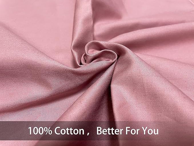 iMaylex Soft 100% Egyptian Cotton Zipper Pillow Case, Cozy and Lightweight Pillowcase, Easy Care, Lotus Pink, Body, 20" x 54"