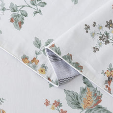 FADFAY Duvet Cover Set Full Elegant Floral Bedding Shabby Beige Bird Print Flower Quilt Cover Set Vintage Farmhouse Bedding 100% Cotton Soft Comforter Cover Set with Zipper Closure 3Pcs, Full Size