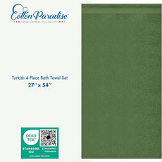 Cotton Paradise 4 Piece Turkish Bath Towels for Bathroom, Extra Large Soft Plush Towels Bathroom Set, Sage Green