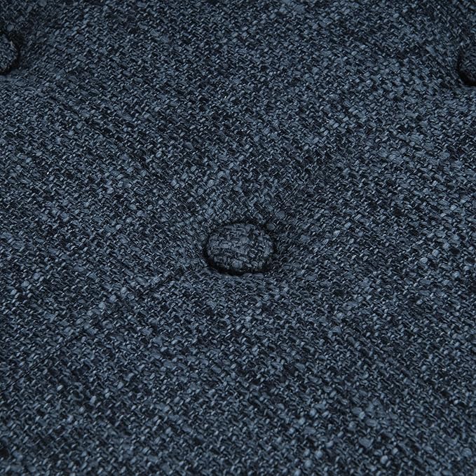 HomePop Square Tufted Storage Ottoman - Textured Navy, Small