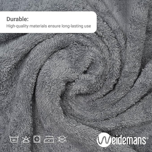 Premium 8 Pieces Towel Set Including 2 Bath Towels 30" x 56", 2 Hand Towels 18" x 30" and 4 Washcloths 13" x 13" - Color: Dark Grey & Sand | Pure Cotton |Machine Washable high Absorbency