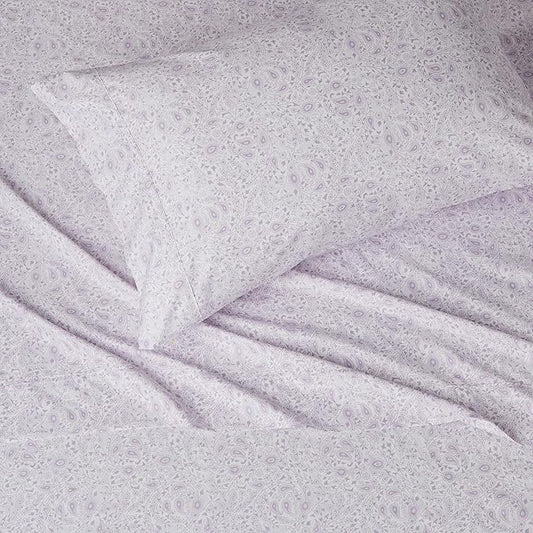 Amazon Basics Lightweight Super Soft Easy Care Microfiber Bed Sheet 3 Piece Set with 14" Deep Pockets - Twin XL, Lavender Paisley (Pack of 4) AmazonBasics