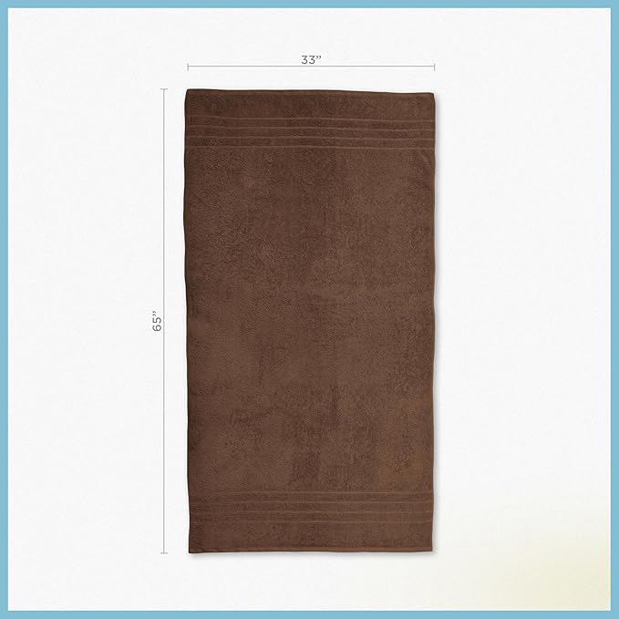Martex 2-Pack Ultimate Performance Bath Sheet Set – 100% Cotton – 33” x 65” – Extra Large Bath Towels – Versatile – Low-Linting – Supersoft Bathroom Set – Super Absorbent – Easy Care – Chocolate