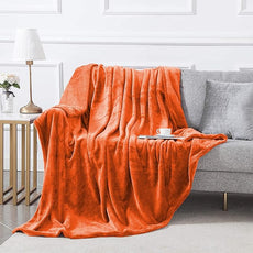 IR Imperial Rooms Fleece Blanket - Super Soft Fluffy Throw Blanket for Sofa and Bed - Warm and Cozy Lightweight 400 GSM Microfiber Bed Throws Blankets, 50 x 60 Inches (Throw/Travel, Rust)