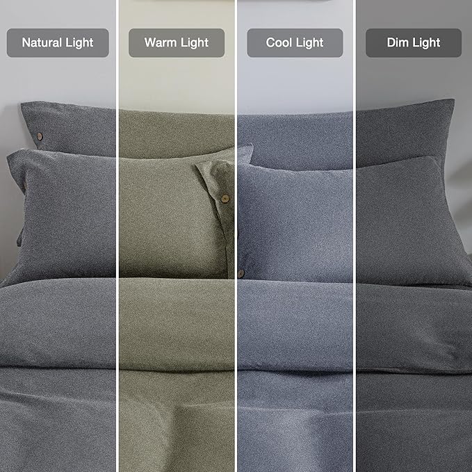 JELLYMONI Pillowcases Standard Set of 2 Cotton Button Pillow Covers 20×26in Black Bed Pillow Cases 100% Washed Cotton Soft Breathable (Pillows are not Included)