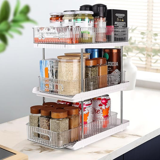 3-Tier Under Sink Organizer – Pull-Out Storage for Kitchen & Bathroom – Under Bathroom Sink Organizer, Under Sink Organizer Storage, Under Cabinet Storage Organizer