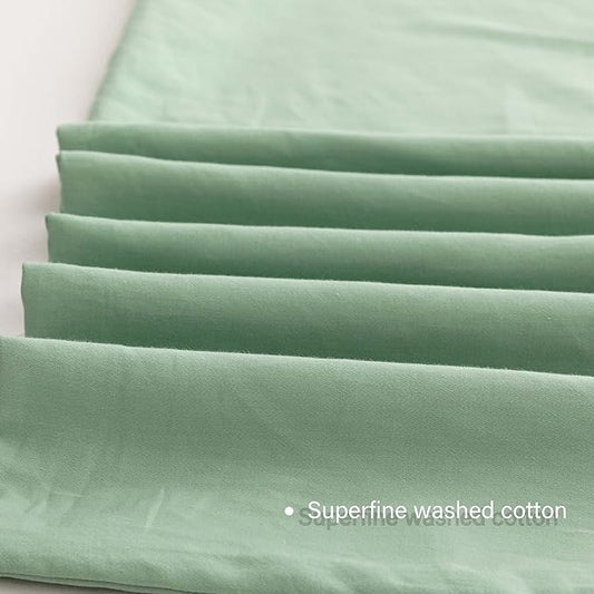 HeimenAogo Egyptian Cotton Duvet Cover Set King, Ultra Soft and Breathable Comforter Cover with Zipper Closure, High Thread Count Long Staple Cotton Blanke Cover 3pcs 104"×90", Silt Green