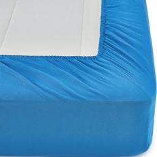 Amazon Basics 7 Piece Microfiber Kid's Bed-in-a-Bag Bedding Set, Full/Queen, Blue, Soft Solid