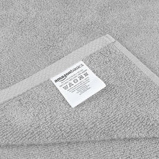 Amazon basics 2 piece Lightweight quick-dry bath towel, 100% cotton, Platinum, 54