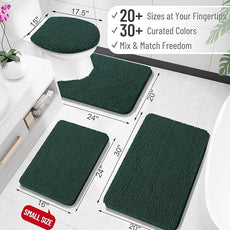 OLANLY Bathroom Rugs 36x24, Extra Soft Absorbent Chenille Bath Rugs, Rubber Backing Quick Dry, Machine Washable Bath Mats for Bathroom Floor, Tub and Shower, Home Decor Accessories, Blackish Green