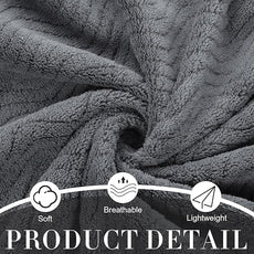 2 Pcs Oversized Bath Towels, 40 x 80 Inch Extra Large Coral Fleece Soft and Absorbent Bath Sheets, Lightweight Shower Towels for Home, Spa, Beach, Pool (Dark Gray)