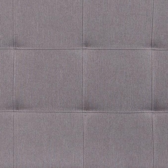 EMMA + OLIVER Quilted Tufted Full Size Headboard in Light Gray Fabric