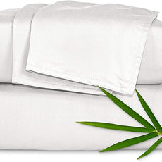 Pure Bamboo California King Sheets, Genuine 100% Organic Viscose Derived from Bamboo Bed Sheet Set, Soft & Cooling, Double Stitching, 2 Year Quality Promise (California King, White)