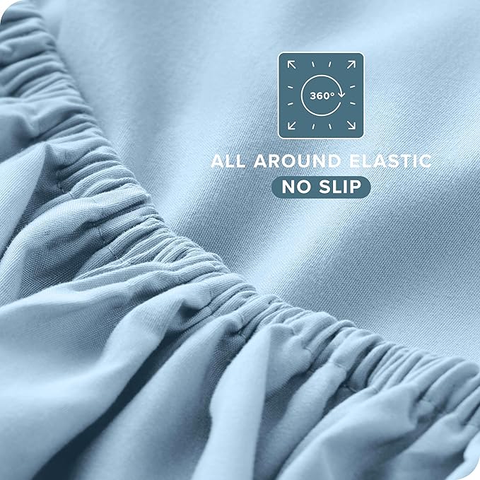 Bare Home King Sheet Set - Luxury 1800 Ultra-Soft Microfiber King Bed Sheets - Double Brushed - Deep Pockets - Easy Fit - 4 Piece Set - Bedding Sheets & Pillowcases (King, Light Blue) BareHome