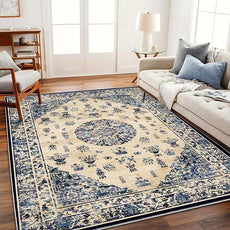 Area Rug 5'x7' Washable Rug Traditional Floor Cover Thin Retro Kitchen Indoor Distressed Non Slip Carpet for Living Room Bedroom Dining Room