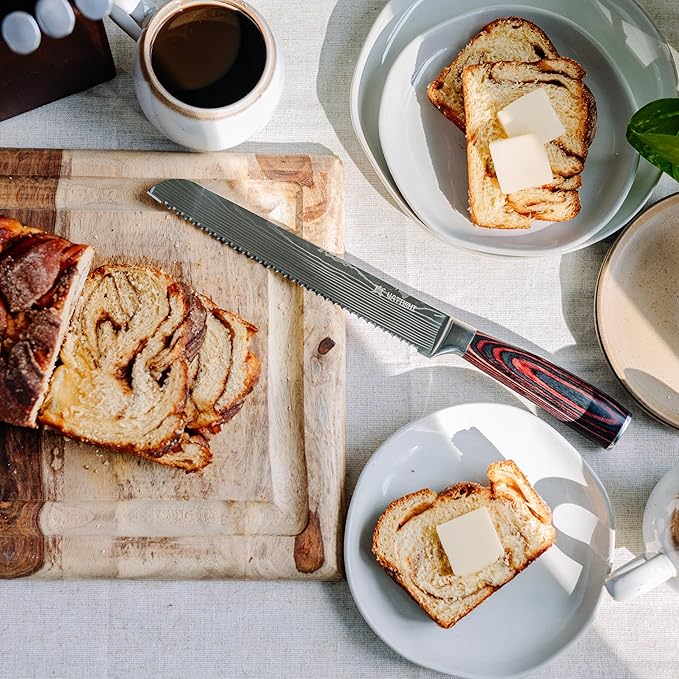 Yatoshi 9 Piece Block Set - Pro Kitchen Knife Set Ultra Sharp High Carbon Steel with Ergonomic Handle