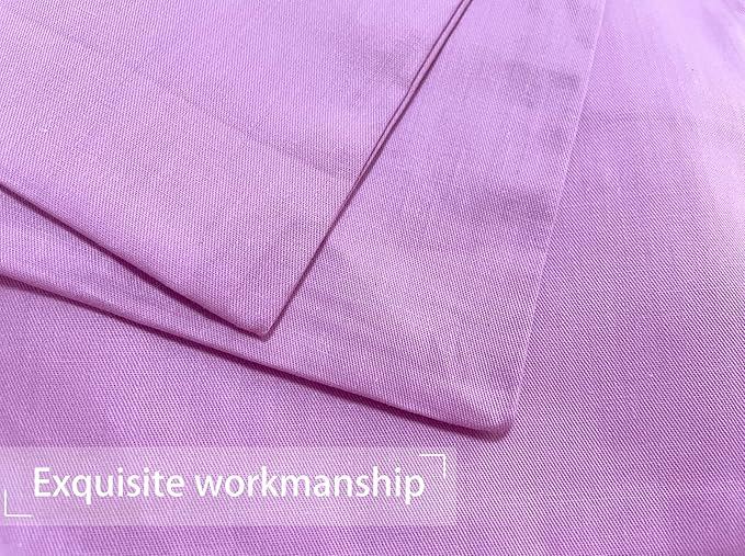 iMaylex Soft 100% Egyptian Cotton Zipper Pillow Case, Cozy and Lightweight Pillowcase, Easy Care, Light Purple, Body, 20" x 54"