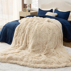 Bedsure GentleSoft Fluffy Beige King Size Blanket for Bed, Thick Soft Sherpa Faux Fur Fleece Bedding Fuzzy Plush Winter Warm Heavy Big Large King Blanket, Cozy Beige Gifts for Men Women, 108x90
