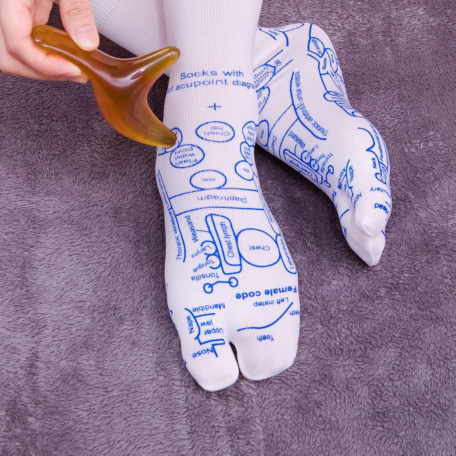 Broman Reflexology Socks with Trigger Point Massage Tool, Foot Pain Relief Remedy for Foot Massage,Women's Size Dormly