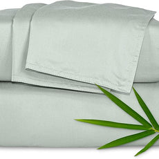 Pure Bamboo Full Sheets, Genuine 100% Organic Viscose Derived from Bamboo Bed Sheet Set, Luxuriously Soft & Cooling, Double Stitching, 2 Year Quality Promise (Full, Sea Glass)