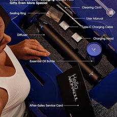 Waterless Scent Diffuser Starter Kit - 1500 Sq Ft Coverage, Alloy Atomization System,Mood Light,Smart Rechargeable Hotel Scent Diffuser, Including 120ml Essential Oil, for Home,Large Room,Spa,Black