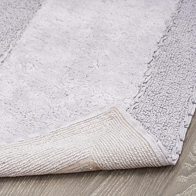 Laura Ashley Ruffle Border 100% Cotton Bath Rug, Purple, 17"x 24"