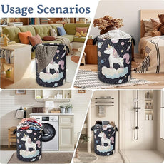 Cute Unicorn Laundry Basket,Foldable Oxford Cloth Planet Laundry Hamper with Handles, 20.8