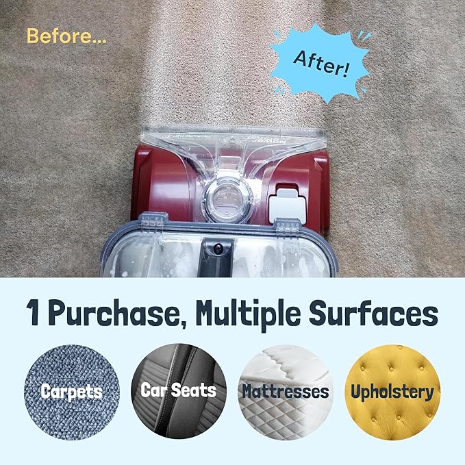 Sunny & Honey Carpet Cleaner Solution - 128 Fl Oz, Fresh Summer Scent - Deep Stain Remover & Surface Deodorizer - Pet & Rug Cleaner - Upholstery Cleaning for Machine Use