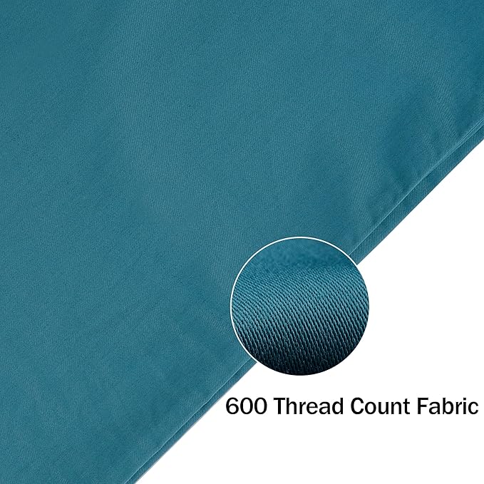 100% Cotton Body Pillow Case Cover with Zipper Wrinkle-Free, 400 Thread Count Super Soft Pillow Case for Body Pillow, Cooling Long Pillow Protector 21" x 54" Dark Teal