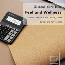 YSAGi Double-Sided Desk Pad, Leather Desk Mat, Eco Cork Desk Pad Protector, Large Mouse Pad for Desk, Waterproof Desk Blotter Pad, Writing Pad for Office/Home(23.6