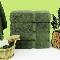 Chakir Turkish Linens | Hotel & Spa Quality 100% Cotton Premium Turkish Towels | Soft & Absorbent (4-Piece Bath Towels, Moss)