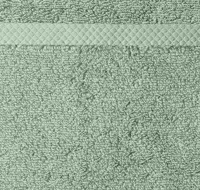 Amazon basics Lightweight quick-dry hand towels - 100% cotton, 8-pack, 28 x 16 inches, seafoam green