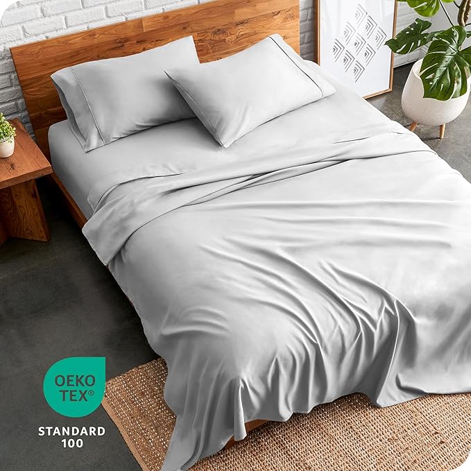 Bare Home King Sheet Set - Luxury 1800 Ultra-Soft Microfiber King Bed Sheets - Double Brushed - Deep Pockets - Easy Fit - 4 Piece Set - Bedding Sheets & Pillowcases (King, Cloud Grey) BareHome