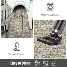 RUGSURE Washable Area Rugs, 6' x 9' - 1/6 Thick - Stain & Water Resistant Non-Slip - Perfect Resistant Rug for Living Room, Bedroom, Nursery, Pet & Child Friendly, Vibrant Colors Rugs, Brown