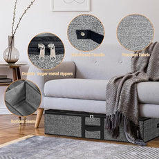 homyfort Under Bed Shoe Storage Organizer Fits 16 Pairs Shoes and 4 Pairs Boots, Underbed Shoe Storage Boxes Bins, Organizador De Zapatos, Extra Large Zapateras Organizer for closet, Black, Set of 2