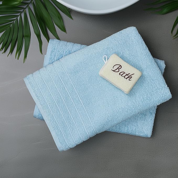 Tens Towels Pack of 2 Extra Large Bath Sheets 35 x 70 Inches, 100% Cotton, Larger & Lighter Weight, Quicker to Dry, Super Soft & Absorbent, Oversized Bath Towels, Sky Blue