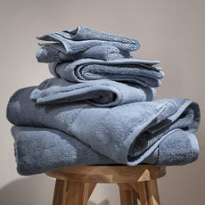 100% Organic Cotton Bath Towel Set | Bathroom Luxury Towel Set of 6 | GOTS Certified | Hotel Premium Towels | 700 GSM | 2 Bath Towel 30 x 56 | 2 Hand Towel 16 x 30 | 2 Wash Cloth 13 x 13 | Dark Blue