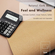 YSAGi Double-Sided Desk Pad, Leather Desk Mat, Eco Cork Desk Pad Protector,Large Mouse Pad,Waterproof Desk Blotter for Office/Home(Apricot+Cork, 47.2