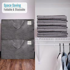 VENO 8 Pack Moving Bags, Moving Supplies, Moving Boxes, College Packing Storage Boxes with Lids Alternative, Heavy Duty Dorm Organizer Tote, Extra Large, Sturdy Handles, Zipper (Dark Gray, 8 Pack)