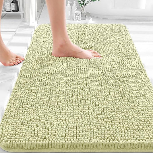OLANLY Bathroom Rugs 30x20, Extra Soft Absorbent Chenille Bath Rugs, Rubber Backing Quick Dry, Machine Washable Bath Mats for Bathroom Floor, Tub and Shower, Home Decor Accessories, Vanilla