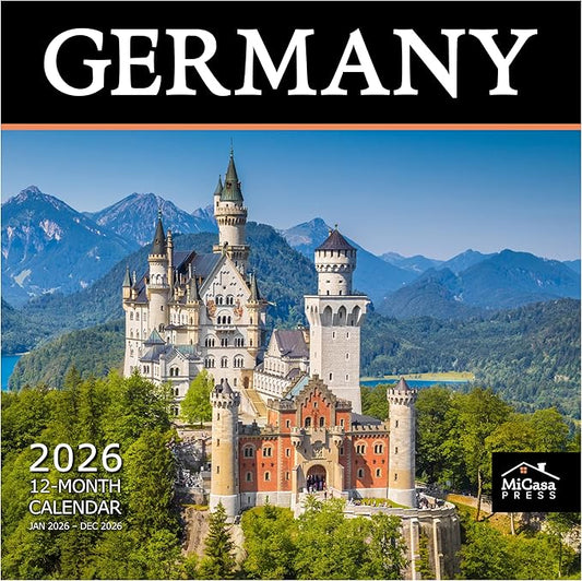 MICASA PRESS Germany 2026 Wall Calendar 12 Month | 12" x 24" Open | Thick & Sturdy Paper | Holiday Gift | Europe Travel Calendar 2026