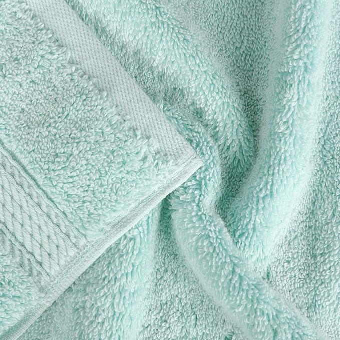 Superior Egyptian Cotton Pile 9 Piece Towel Set, Includes 3 Bath, 3 Hand, 3 Face Towels/Washcloths, Ultra Soft Luxury Towels, Thick Plush Essentials, Guest Bath, Spa, Hotel Bathroom, Sea Foam