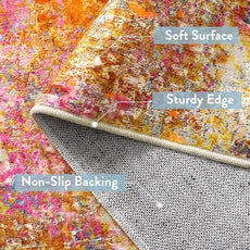 Lahome Modern Abstract Runner Rug - 2x7 Colorful Rug Runners for Hallways Non Slip Laundry Room Rug Washable Carpet Runner, Rainbow Soft Non Skid Indoor Runner for Bedroom Kitchen Bathroom